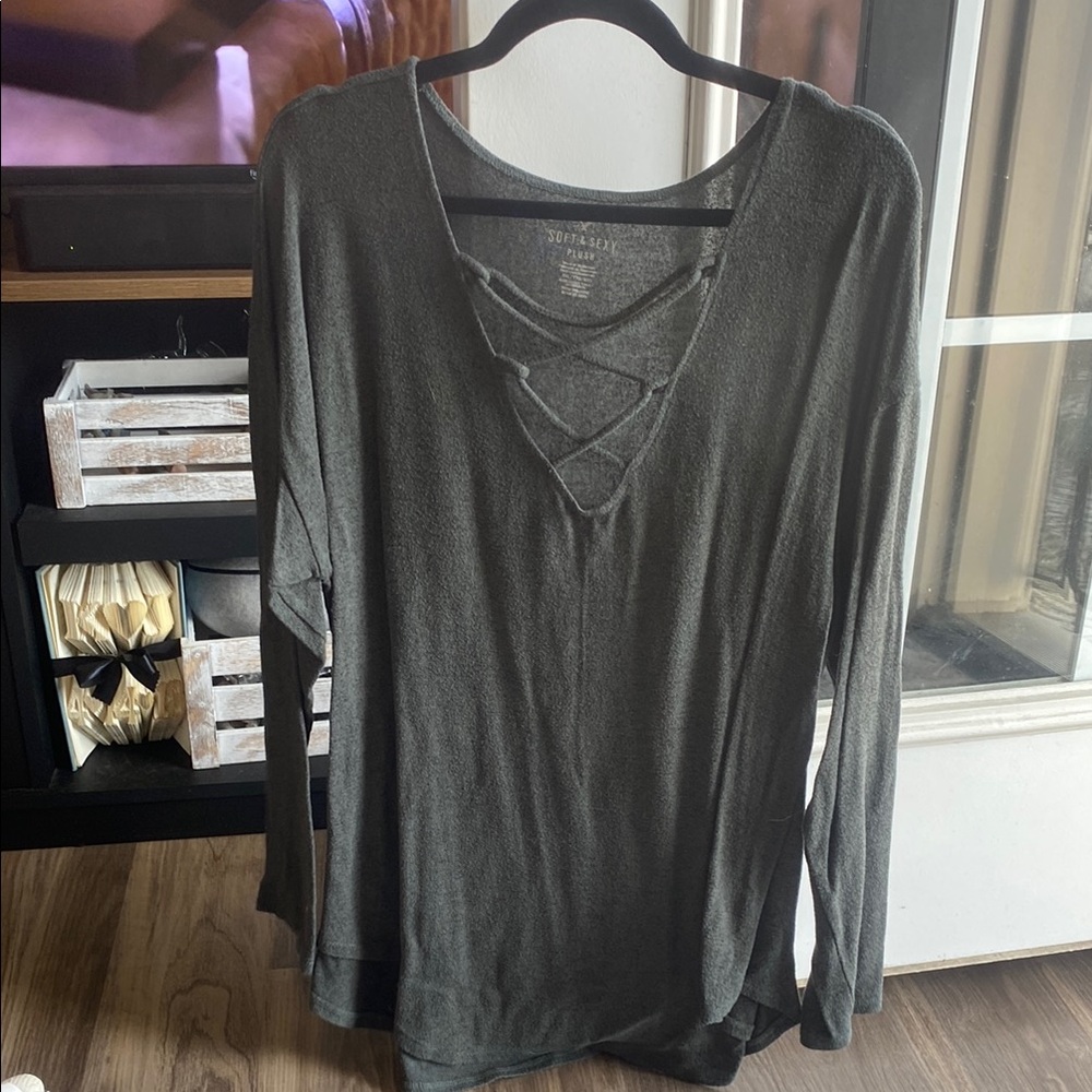 Dark green Long Sleeve Top